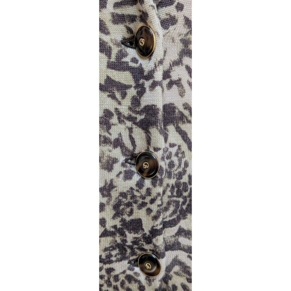 St John Marie Gray Dress Wool Blend Leopard Cheetah print Sz 2 Long Sleeve - Picture 4 of 9